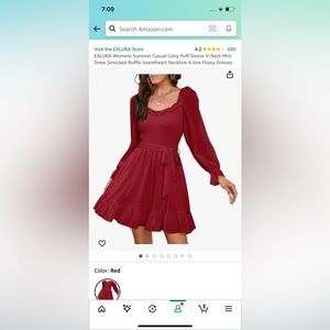 Dress - Red - Size Large